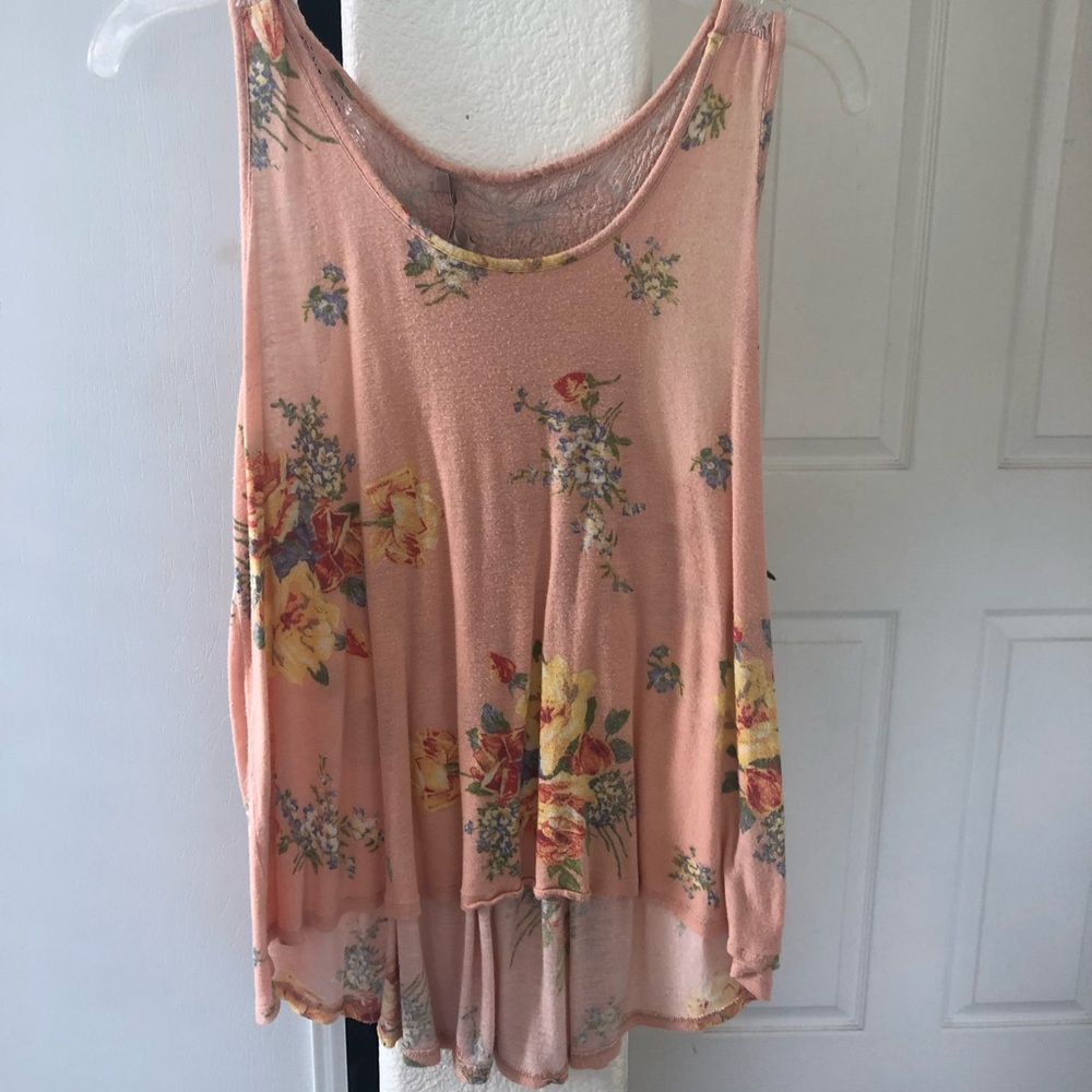 Floral Peach Tank Top